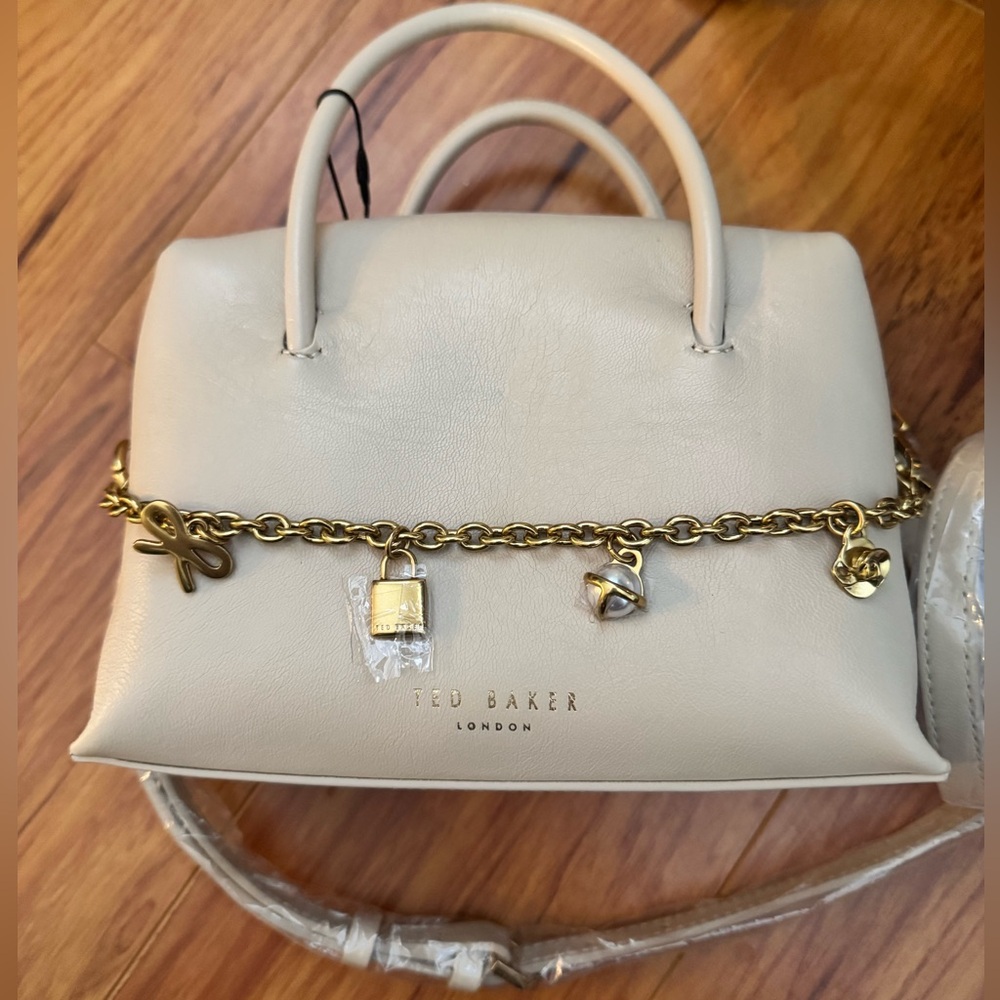 NWT Ted Baker Vera Charm Leather Satchel Crossbody
